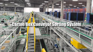 Конвейерная система сортировки картонных коробок 02